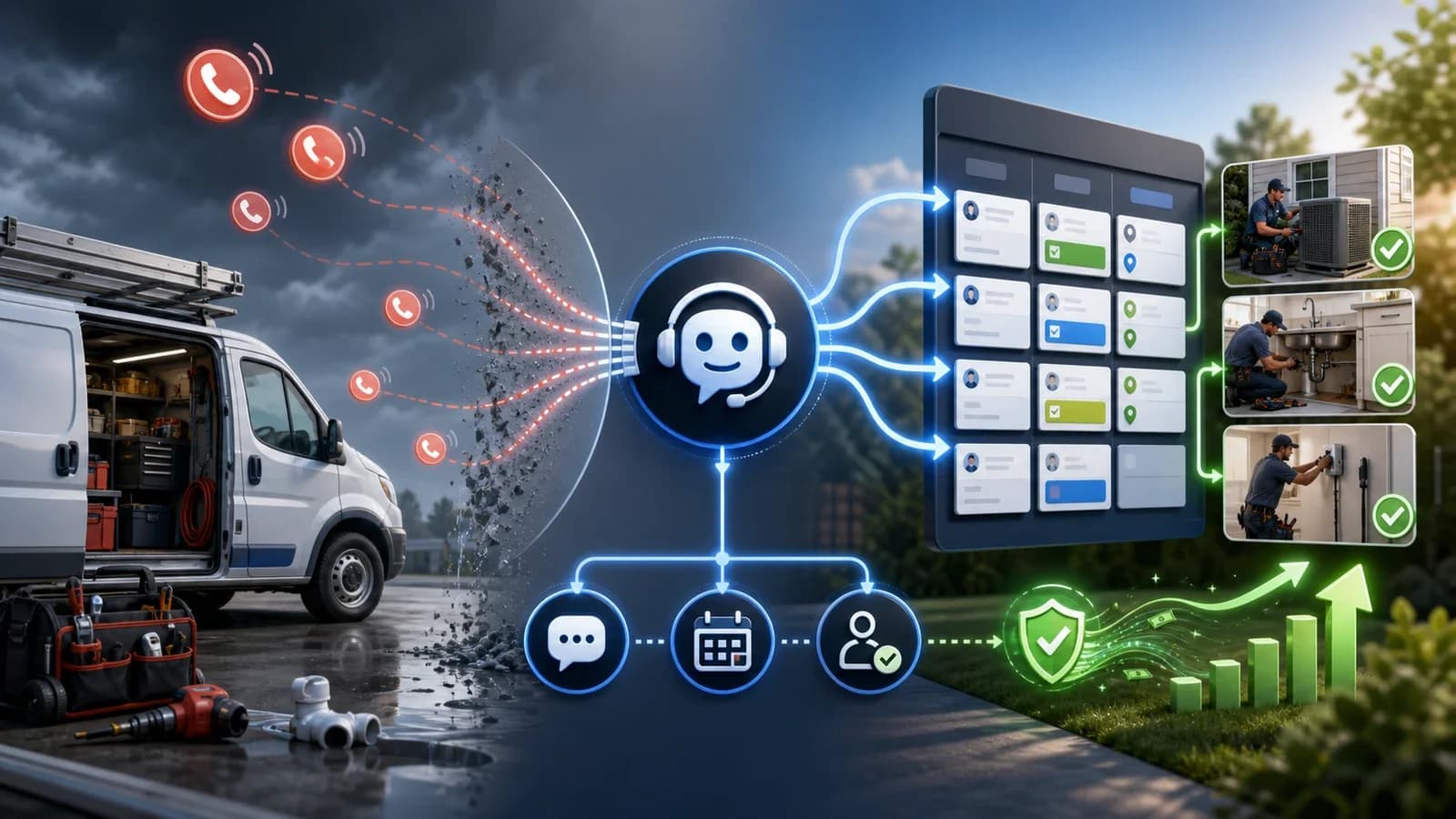 Abstract field-service call capture and scheduling workflow